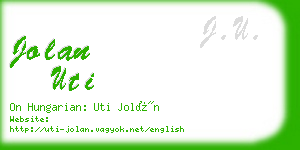 jolan uti business card